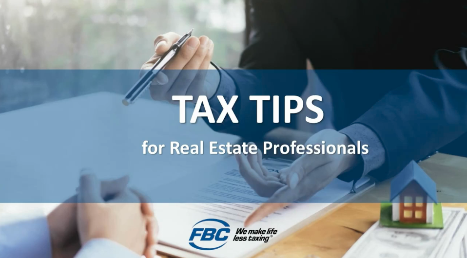 Webinar Taxes 101 Real Estate Professionals